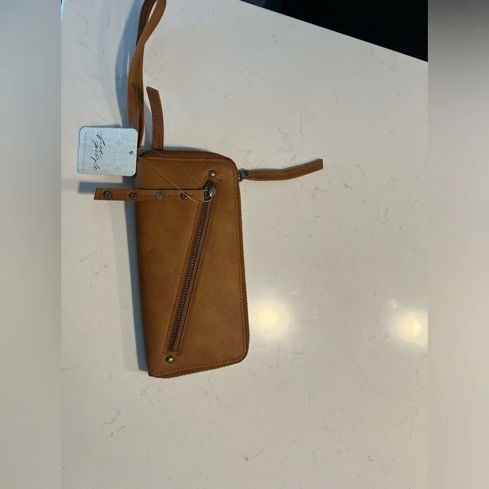 NWT Free People Vegan Leather Wristlet